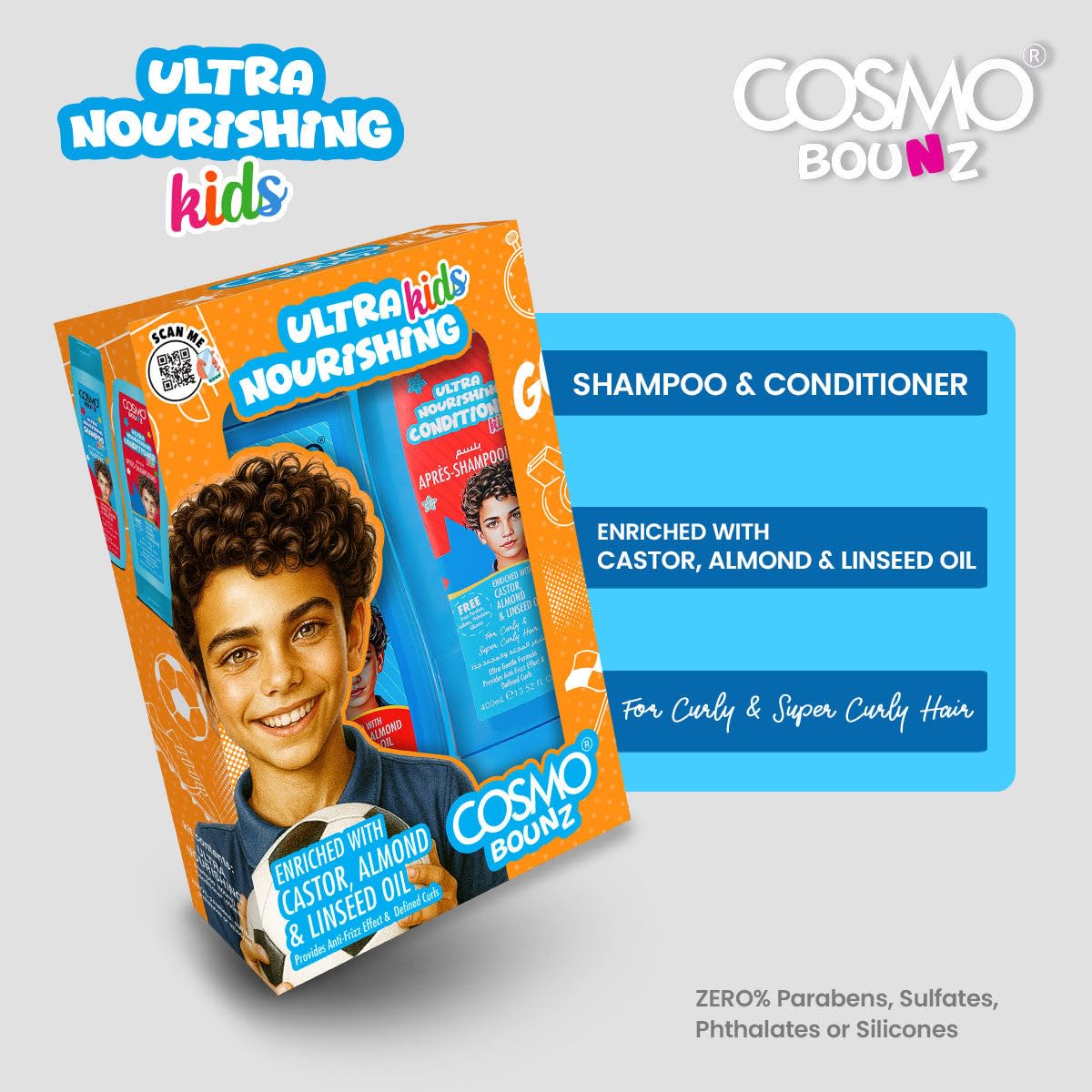 Bounz Kit Ultra Nourishing For Kids 2 Pieces Shampoo & Conditioner