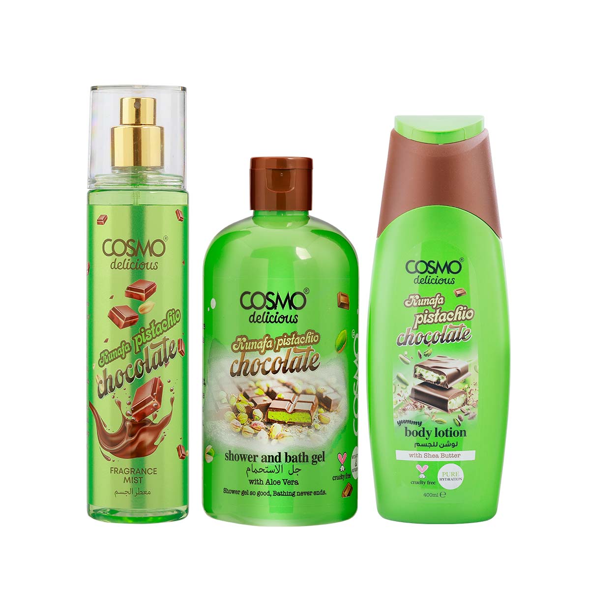 Cosmo Delicious Kunafa Pistachio Chocolate 3pcs Kit