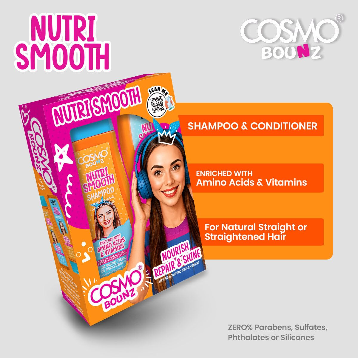 Bounz Kit Nutri Smooth 2 Pieces Shampoo & Conditioner