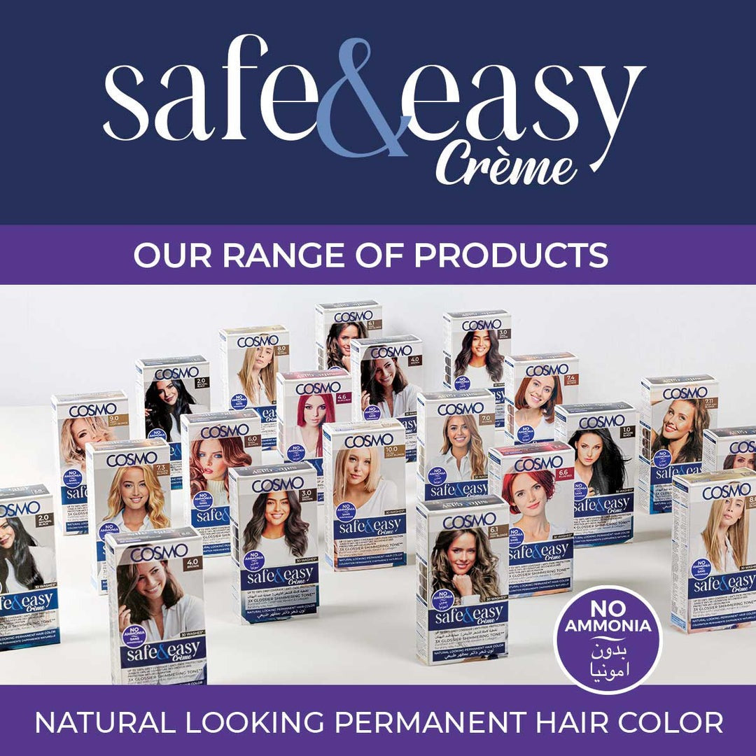 SAFE & EASY CREAM NO AMMONIA PERMANENT HAIR COLOR KIT VERY LIGHT BLONDE 9.O