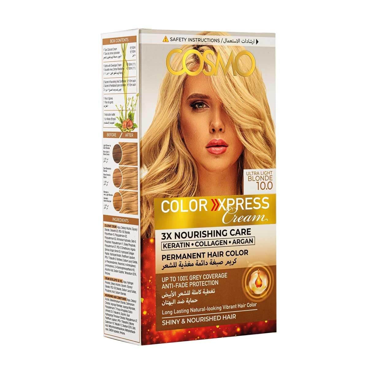 Color Express Permanent Hair Color Cream Kit Ultra Light Blonde 10.0